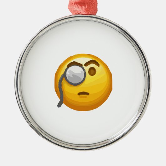 emoji monocle metalen ornament (Voorkant)