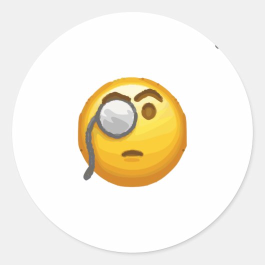 emoji monocle ronde sticker (Voorkant)