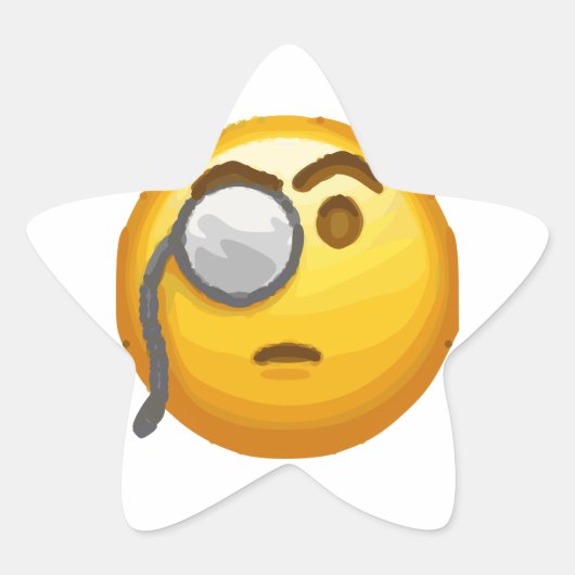 emoji monocle ster sticker (Voorkant)