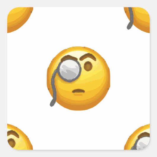 emoji monocle vierkante sticker (Voorkant)