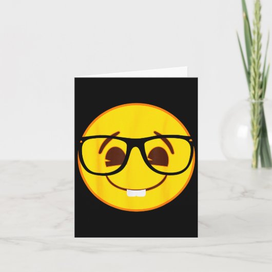 Emoji Nerd Gles Yellow Smile Face  Kaart (Voorkant)