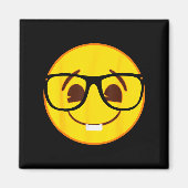 Emoji Nerd Gles Yellow Smile Face Magneet (Voorkant)