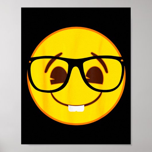 Emoji Nerd Gles Yellow Smile Face  Poster (Voorkant)