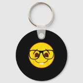 Emoji Nerd Gles Yellow Smile Face  Sleutelhanger (Voorkant)