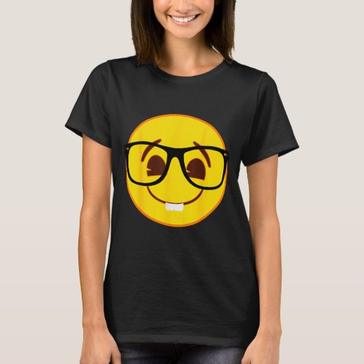 Emoji Nerd Gles Yellow Smile Face  T-shirt (Voorkant)