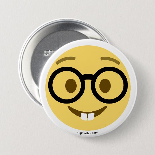 Emoji Nerd mit Brille und Hasenzähnen Ronde Button 7,6 Cm (Voorkant /achterkant)
