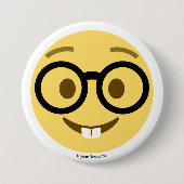 Emoji Nerd mit Brille und Hasenzähnen Ronde Button 7,6 Cm (Voorkant)