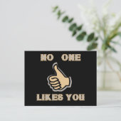 Emoji: No One Likes You Briefkaart (Staand voorkant)