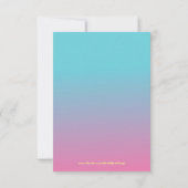 Emoji Ombre Girly verjaardagsuitnodiging Kaart (Achterkant)