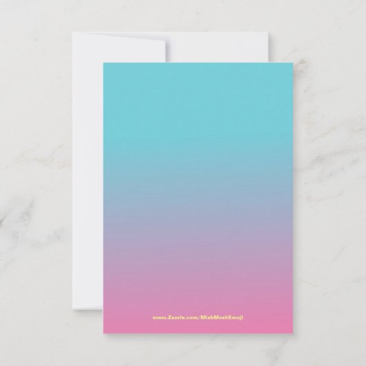 Emoji Ombre Girly verjaardagsuitnodiging Kaart (Achterkant)