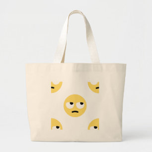 emoji oogrollen grote tote bag