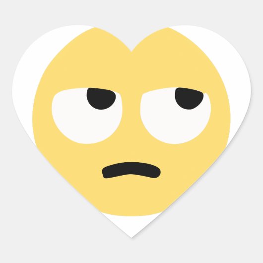 emoji oogrollen hart sticker (Voorkant)