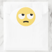 emoji oogrollen ovale sticker (Tas)