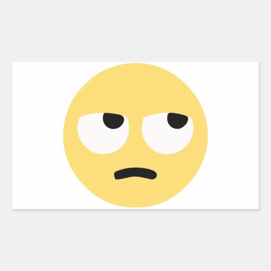 emoji oogrollen rechthoekige sticker (Voorkant)