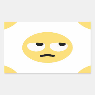 emoji oogrollen rechthoekige sticker