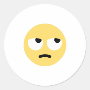 emoji oogrollen ronde sticker
