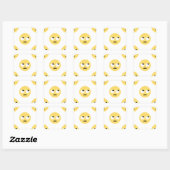 emoji oogrollen vierkante sticker (Vel)