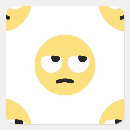 emoji oogrollen vierkante sticker (Voorkant)