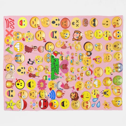 emoji-overbelasting fleece deken (Voorkant (Horizontaal))