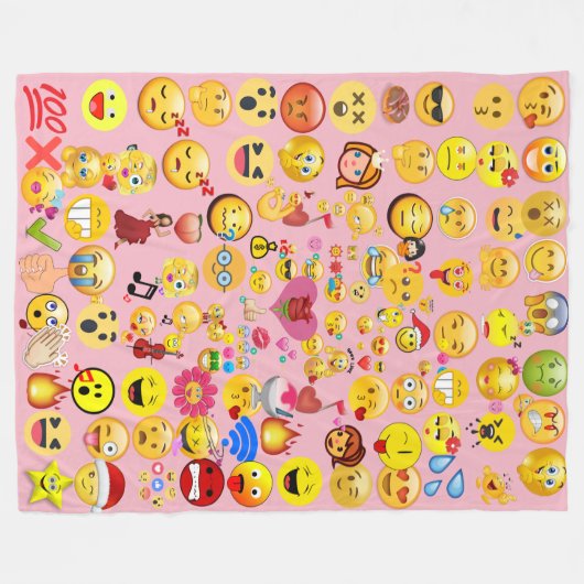 emoji-overbelasting fleece deken (Voorkant (Horizontaal))
