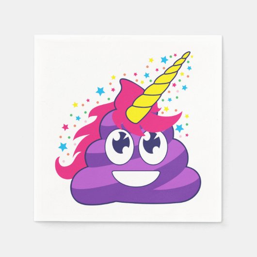 Emoji Paarse eenhoorn poep Servet (Voorkant)