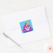 Emoji Paarse eenhoorn poep Vierkante Sticker (Envelop)