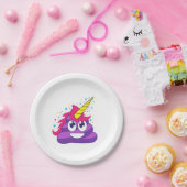 Emoji Paarse Unicorn Poop Papieren Bordje (Feest)