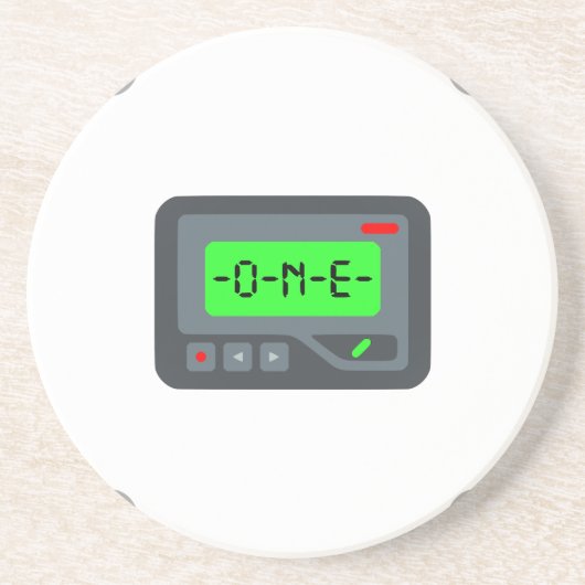emoji pager zandsteen onderzetter (Voorkant)