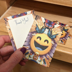 Emoji-pakkettoevoegingen, leuk bedankt voor vlinde visitekaartje