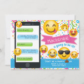 Emoji Party Birthday Invitations Confetti Kaart (Voorkant)