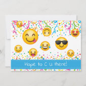 Emoji Party Birthday Invitations Confetti Kaart (Achterkant)