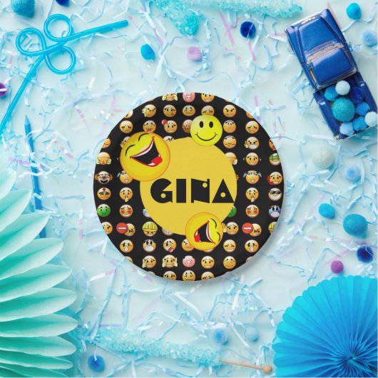 Emoji Party - Gepersonaliseerd Papieren Bordje (Feest)