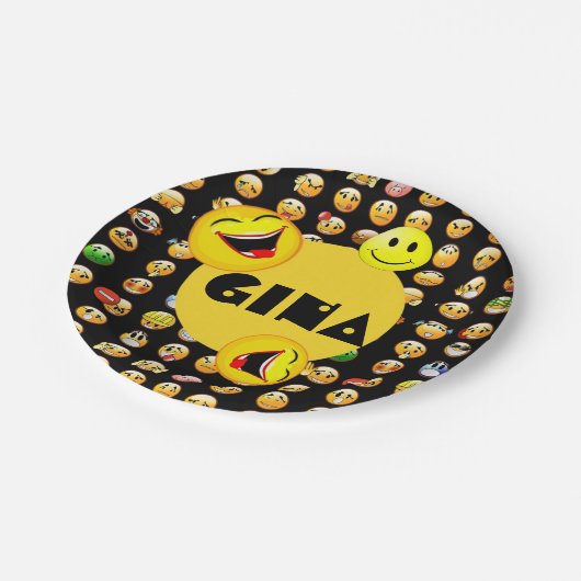 Emoji Party - Gepersonaliseerd Papieren Bordje (Gekanteld)