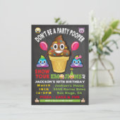Emoji Party Icecream Pooper Birthday Invitation Kaart (Staand voorkant)