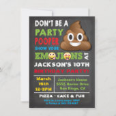 Emoji Party Pooper Boys Birthday Party Uitnodiging (Voorkant)