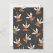 Emoji Party Pooper Eenhoorn Uitnodiging voor geboo (Achterkant)