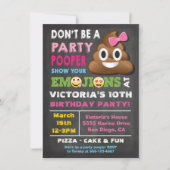 Emoji Party Pooper Girl Birthay Kaart (Voorkant)