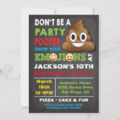 Emoji Party Pooper Uitnodiging voor geboorte (Voorkant)