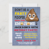 Emoji Party Pooper Uitnodiging voor geboorte (Voorkant)