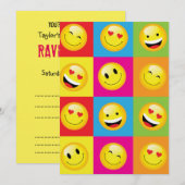 Emoji Party Smilie Faces Zuur Huis Rave Night Kaart (Voorkant / Achterkant)