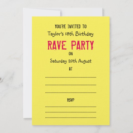 Emoji Party Smilie Faces Zuur Huis Rave Night Kaart (Achterkant)