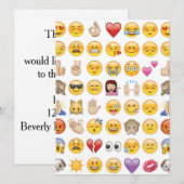emoji party-uitnodiging kaart (Voorkant / Achterkant)