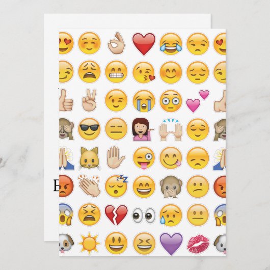 emoji party-uitnodiging kaart (Voorkant / Achterkant)