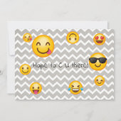 Emoji Party Verjaardag Uitnodigingen Blue Boys (Achterkant)