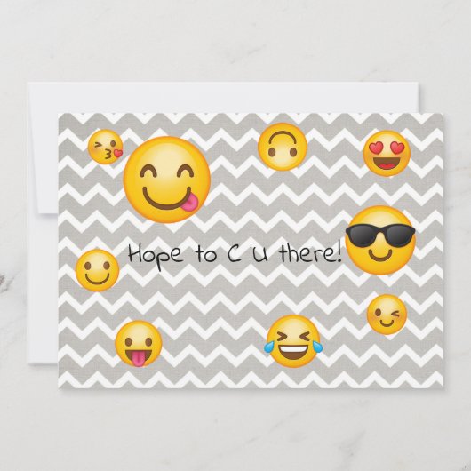 Emoji Party Verjaardag Uitnodigingen Blue Boys (Achterkant)