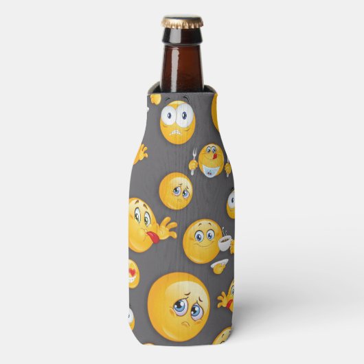 Emoji Pattern 2 Flesjeskoeler (Fles Voorkant)