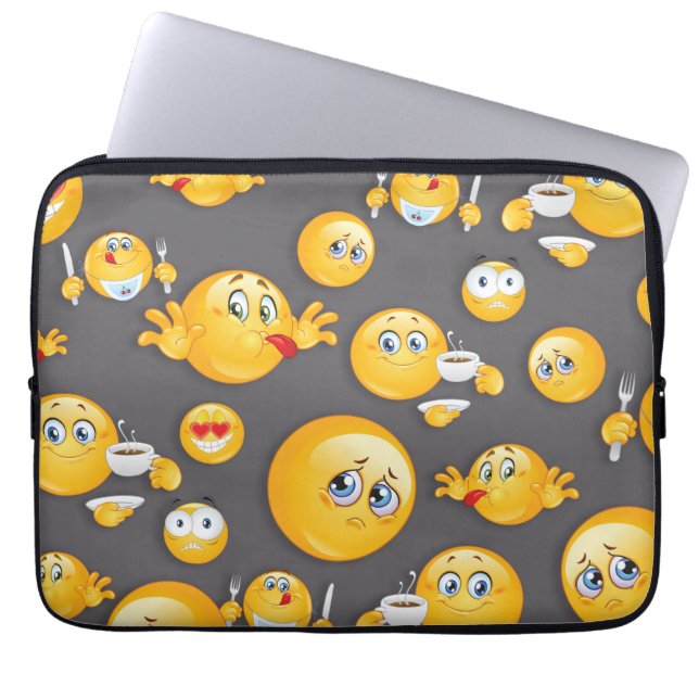 Emoji Pattern 2 Laptop Sleeve (Voorkant)