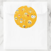 Emoji Pattern 2 Ronde Sticker (Tas)