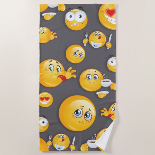 Emoji Pattern 2 Strandlaken (Voorkant)