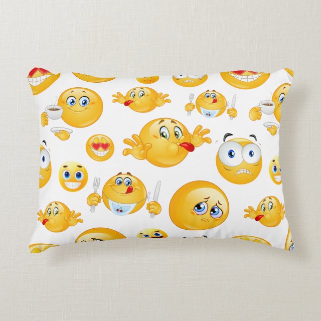 Emoji Pattern Accent Kussen (Voorkant)